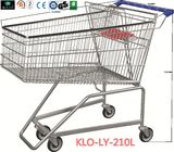 Carrinhos de compras lisos do metal da rede de arame da cesta com PVC, plutônio, rodas de TPR