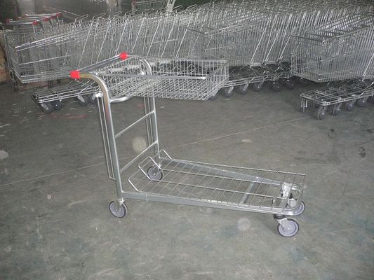 China Trole do armazém da carga do supermercado com cesta dobrável e logotipo personalizado fábrica