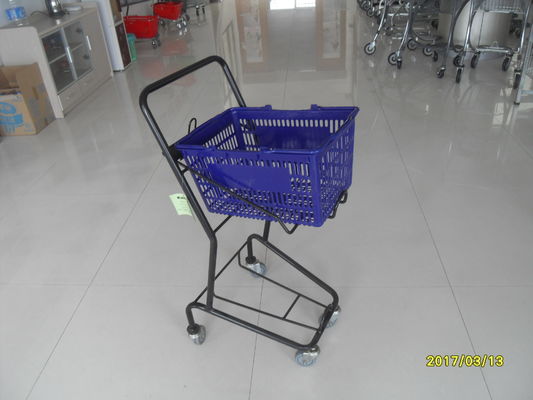 China Carrinho de compras pequeno da roda da loja 4, cesto de compras do logotipo com rodas fábrica