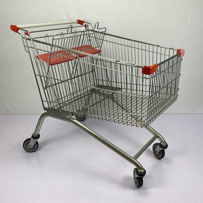 comprar trole europeu Carry Large Capacity Metal Cart do supermercado do estilo 275L com assentos dobro dobráveis da criança online manufacture