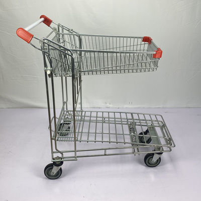 comprar Trole de aço da dupla camada Q195 do supermercado dobrável do armazém online manufacture