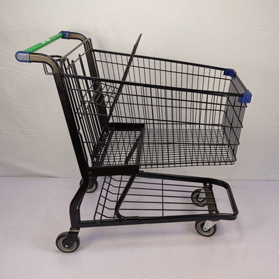 comprar Carrinho de compras Electrophoretic do metal do carrinho de compras de aço preto americano do estilo online manufacture