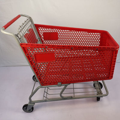 comprar carrinhos de compras 175L semi plásticos vermelhos com 5