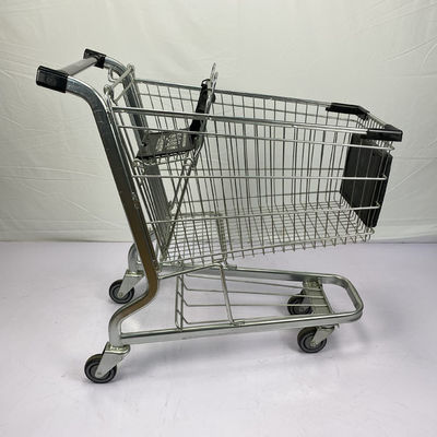 comprar Carro customizável do trole da compra do supermercado de Logo Steel Shopping Cart 125L online manufacture