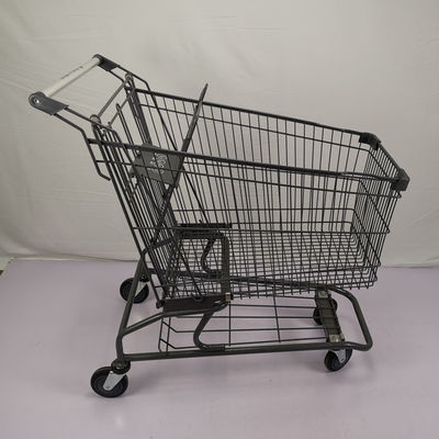 comprar carrinho de compras de aço do revestimento do pó de 150L Grey Metal Shopping Trolley Zinc online manufacture
