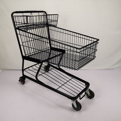 comprar Grande trole personalizado da compra do supermercado da cesta 100L com a cesta pequena do punho online manufacture