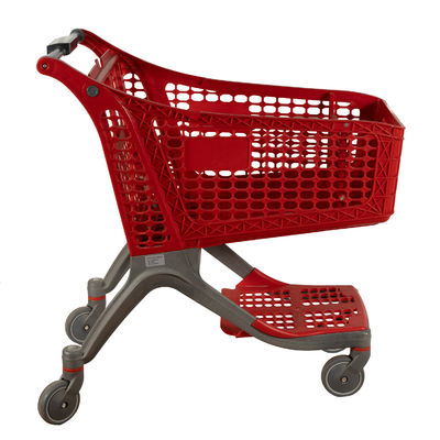 comprar Vermelho todo o carrinho de compras de pouco peso de compra plástico 220L da mercearia do supermercado do trole online manufacture