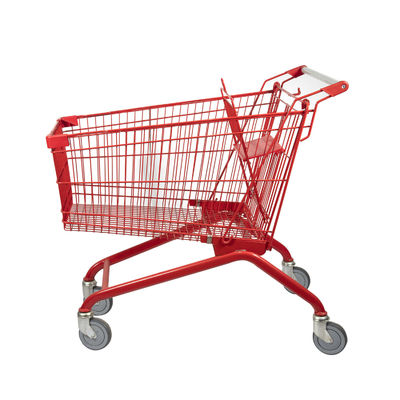 comprar Venda por atacado europeia vermelha da grande capacidade do trole do supermercado do carrinho de compras do estilo 180L online manufacture
