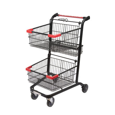 comprar Trole de compra de pouco peso da mercearia do carro do trole do supermercado das cestas da dupla camada online manufacture