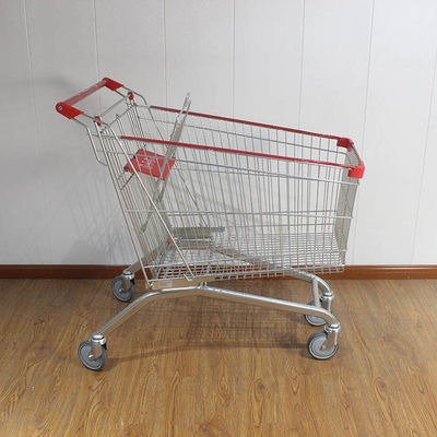comprar 180L Loja Geral Mercado Europeu Galvanizado Supermercado Carrinho de compras com tiras de embalagem de bordas online manufacture