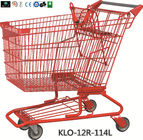 China Pó vermelho que reveste carrinhos de compras pequenos do metal para séniores/trole das compras na mercearia empresa