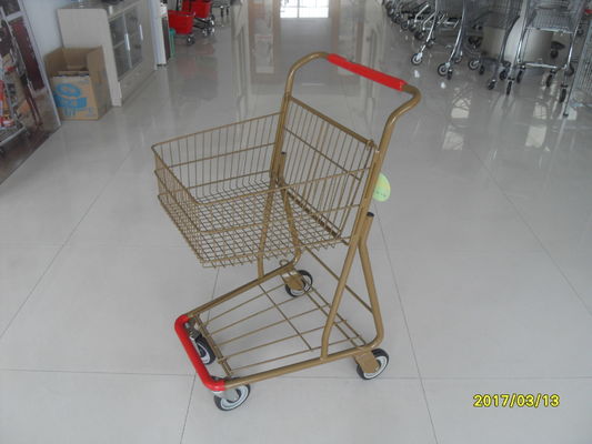 China Supermercado 40 litro carrinho de compras do metal da cesta de Singel com rodas e o amortecedor dianteiro fábrica