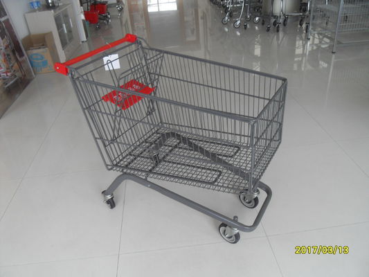 Trole da compra do supermercado da roda da grande capacidade 4 com punho vermelho