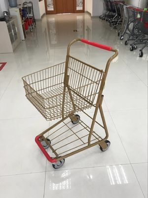 China trole de dobramento das compras na mercearia 40L, carrinhos de compras do supermercado da cesta de Singel fábrica