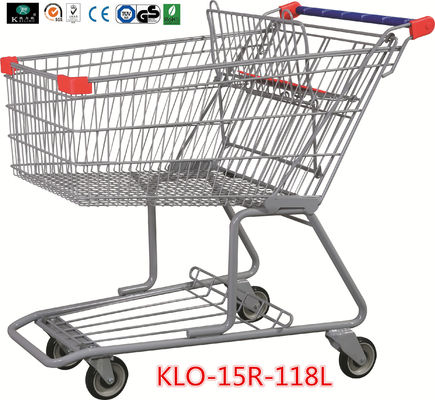 carrinho de compras da mercearia do metal da propaganda 180L com rodas 1080x640x1075mm